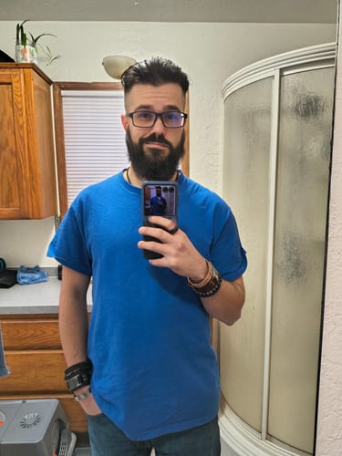 Reviewer's progress photo after two weeks of taking Primal Reindeer Testosterone Support.